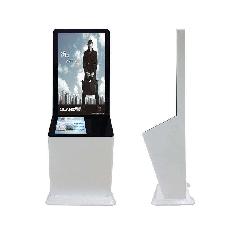 Does an advertising display kiosk offer anti-glare and high-brightness display capabilities?